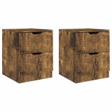 Cumpara ieftin Noptiere, 2 buc., stejar afumat, 40x40x50 cm, lemn prelucrat