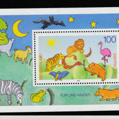 Germania 1995-Fauna,desene,Pentru copii,colita dantelata.,MNH,Mi.Bl.34