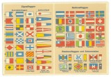1929 - FLAGS, Romanian Flag, Romania - old postcard - unused
