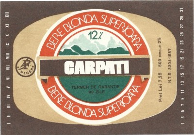 NI486 Etichetă bere blondă superioară Carpați foto
