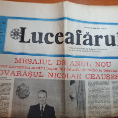 luceafarul 7 ianuarie 1989-ceausescu mesaj de anul nou,ziua elenei ceausescu