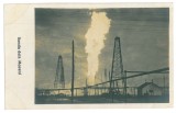 2814 - MORENI, Dambovita, Fire at the oil wells, Romania - old postcard - unused, Necirculata, Printata