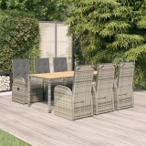 VidaXL Set mobilier de grădină cu perne, 7 piese, gri, poliratan 3157588