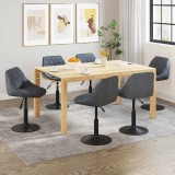 VidaXL Scaune de sufragerie pivotante, 6 buc, gri &icirc;nchis, catifea