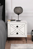 Noptiera Glynn Nightstand, Crem, 40x55x50 cm, Kalune Design