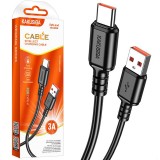 Cablu USB-C 18W Incarcare Rapida 1m Negru Compatibil Samsung Xiaomi Huawei Oppo Motorola