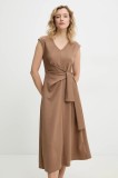Answear Lab rochie culoarea maro, midi, evazată