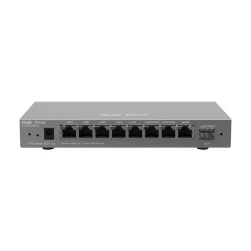 Router 8 porturi RJ45 1 Gbps, 1 port SFP 1 Gbps, 200 clienti, Multi-WAN, Cloud Management - Ruijie RG-EG209GS