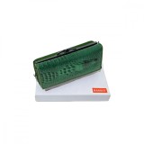 Portofel din Piele Naturală Lăcuită verde cu Model 3D Aligator - Magrot 24042