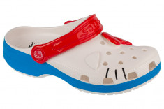 Papuci flip-flop Crocs Classic Hello Kitty Iam Kids Clog 209454-100 alb foto