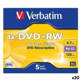 DVD+RW Verbatim 4,7 GB 4x 5 Piese (20 Unități)