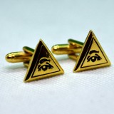 Butoni Cămașă masonici" Piramidă Ochi Horus Gold"