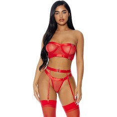 Set 3 Piese Lenjerie Good As Gold, Rosu, M