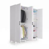 Cumpara ieftin Dulap Haine Adore Country, 4 usi, Alb, 180 x 224 x 62 cm