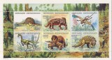 CENTRAL AFRICA 1999 DINOZAURI ANIMALE PREISTORICE, Nestampilat