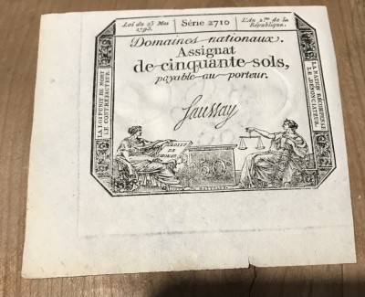 STR01 Asignata Assignat 5 sols 1793 foto