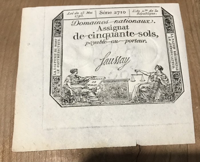 STR01 Asignata Assignat 5 sols 1793