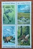U.S.A-1981-''HABITATUL FAUNEI SALBATICE--AMERICANE''- BLOC de 4val''.- (Cat Scot=5$)-mnh-netampilat-Vezi-Scan
