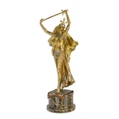 Dansatoare cu sabia- statueta vieneza din bronz masiv WB-25 foto