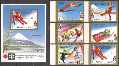 AJMAN 1971 SPORT J.O. DE IARNA ( serie dt. + colita ndt.) MNH foto
