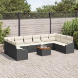Cumpara ieftin Set de canapele pentru grădină 11 pcs Negru, alb