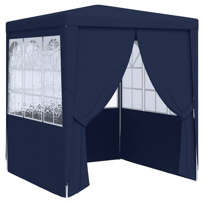 Cort petrecere profesional cu pereți, albastru, 2x2 m, 90 g/m&sup2;