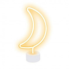Semn luminos LUNA LED tip neon cu baterii si stativ