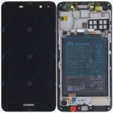 Huawei Y5 2017 (MYA-L22) Capac frontal modul display + LCD + digitizer + baterie gri &icirc;nchis 02351KUH 02351DMD