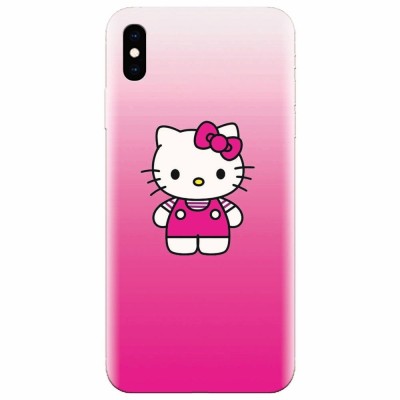 Husa silicon pentru Apple Iphone X, Cute Pink Catty foto