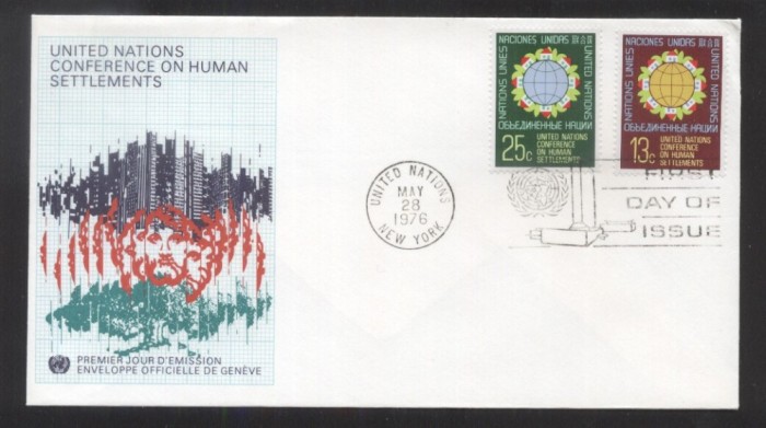 UN New York 1976 Habitat Mi.297-298 FDC UN.057