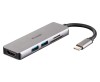 HUB extern D-LINK, porturi SD/microSD Dual Card Reader x 1, USB 3.0 x 2, HDMI x 1, conectare prin USB Type C, cablu 11.5 cm, argintiu &quot;DUB-M530&quot; (timb