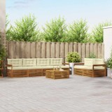 vidaXL Set de canapele de exterior cu pernă 7 pcs Natural și Crem 3373045