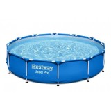 Piscina structura metalica, rotunda, albastru, 366x76 cm, Bestway Steel Pro