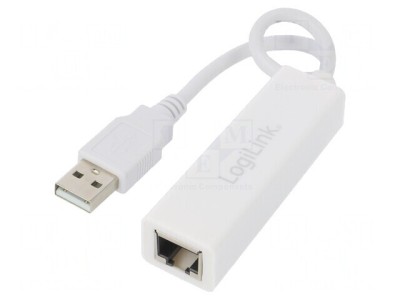 Adaptor USB 2.0 Fast Ethernet RJ45 Alb foto