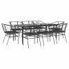 VidaXL Set de sufragerie de grădină 9 piese neagră sticlă polirattan 3334505