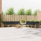 vidaXL Set de canapele de exterior 9 pcs Alb și antracit 3386236