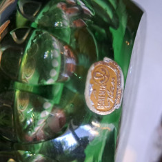 Vaza verde cristal Bohemia