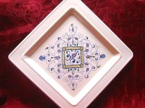 TAVA PLATOU CERAMICA MAJOLICA DERUTA GRIFO LUCRATA MANUAL 30.5 CM