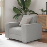 VidaXL Fotoliu gri deschis 59 cm din material textil