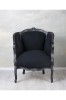Fotoliu din lemn masiv negru cu tapiterie neagra CAT664I49, Fotolii