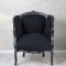 Fotoliu din lemn masiv negru cu tapiterie neagra CAT664I49