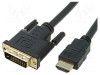 Cablu DVI-D la HDMI, 5m, negru, VCOM