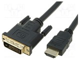 Cablu DVI-D la HDMI, 5m, negru, VCOM