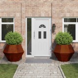 VidaXL Jardiniera Rectangulara Otel Ruginit 100x100x80cm 2 buc Gradina Exterior