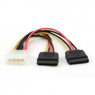 Cablu alimentare Gembird CC-SATA-PSY, Molex la SATA x2, 15 cm foto