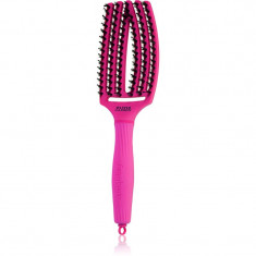 Olivia Garden Fingerbrush ThinkPink perie de tip paletă cu peri de nailon și de mistreț Neon Pink 1 buc