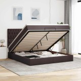 Cumpara ieftin Cadru de pat otoman cu saltea țesătură maro &icirc;nchis 180x200 cm