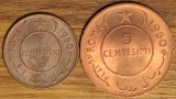 Somalia italiana - set exotic superb - 1 centesimo + 5 centesimi 1950 - elefanti - senzationale ! Semnatura Romagnoli !