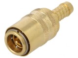 Conector rapid alamă cu supapă 15 bar FPM
