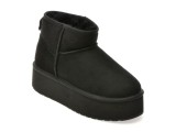 Ghete EMU negre, STINGER MICRO FLATFORM, din piele intoarsa